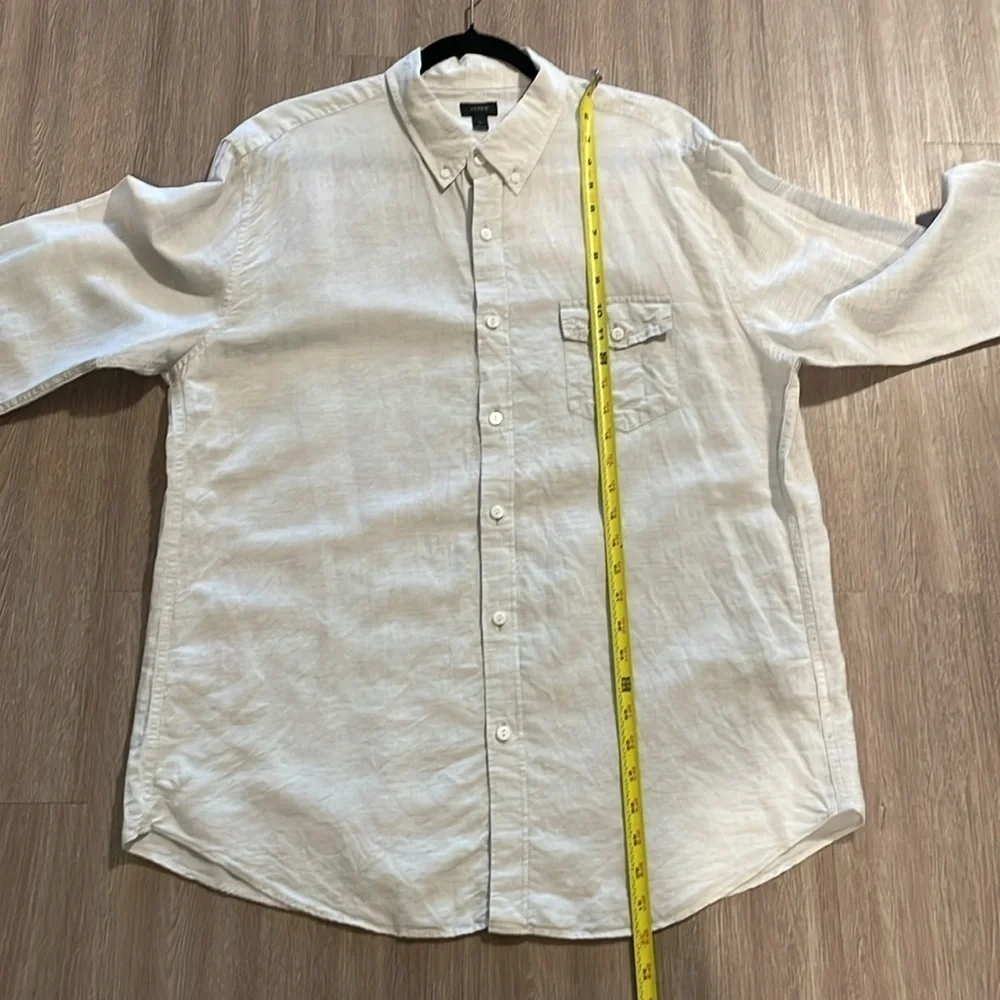 J. Crew Baird McNutt Men’s Button Front Shirt XL Grey Linen Cotton Blend Preppy